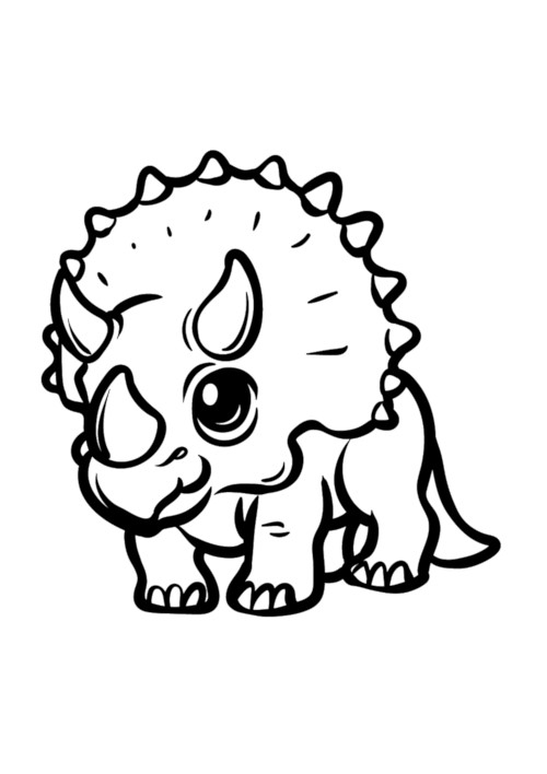 Desenho de Tricerátopo e tiranossauro rex para Colorir - Colorir.com