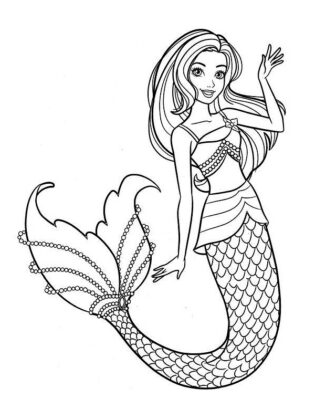 barbie sereia para colorir