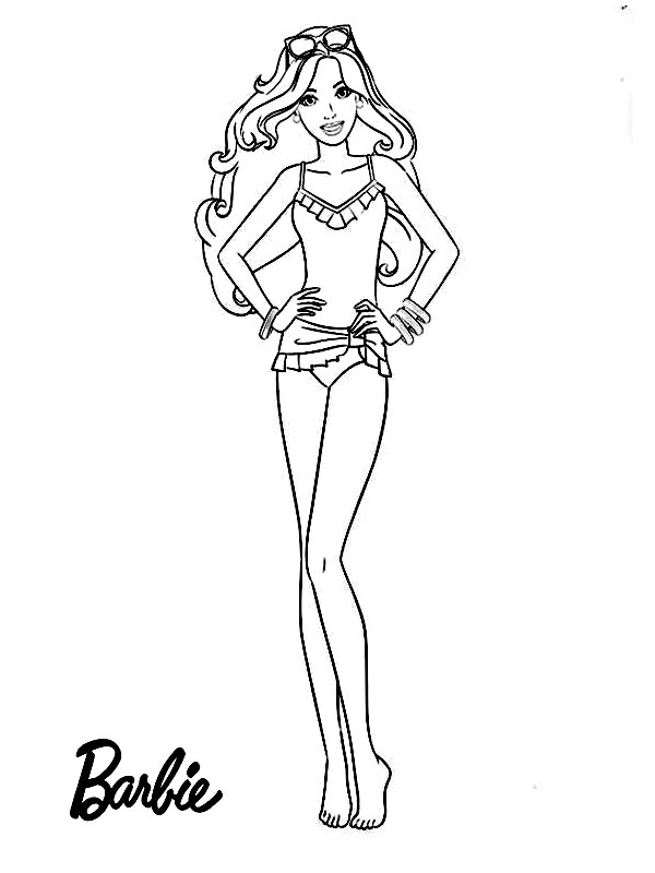 Desenho de Rosto de Barbie para colorir