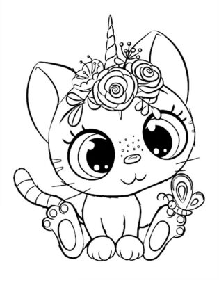 desenho de gatos para colorir