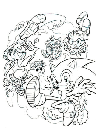 sonic para colorir e imprimir