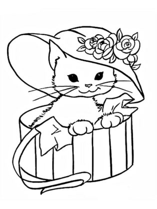 desenho para colorir gatinho