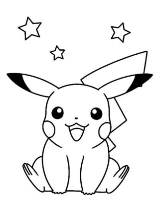 desenho pikachu para colorir