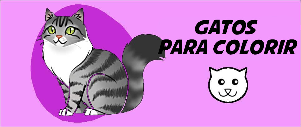 Gato para Colorir : 40 desenhos para imprimir