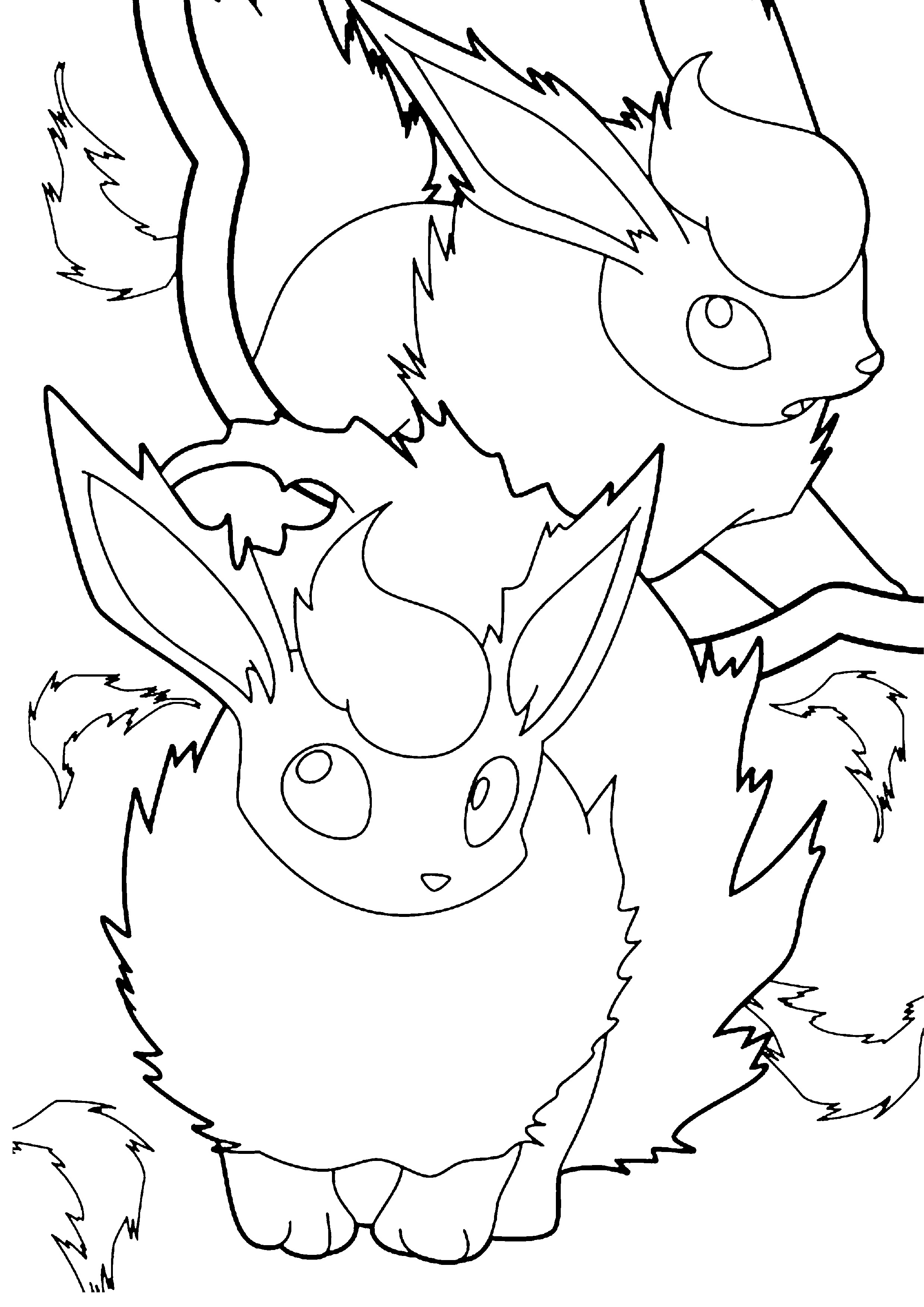 Desenho de Time de Pokemons para colorir