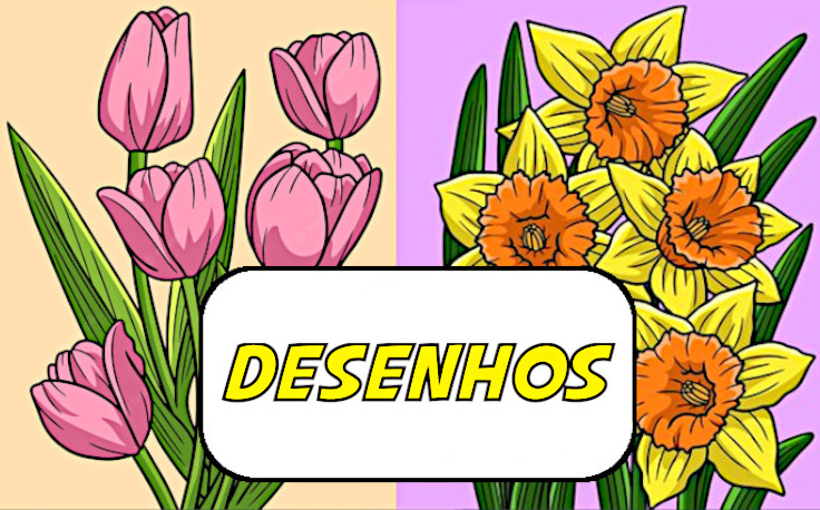 Desenhos para colorir de desenho de uma flor com três folhas para colorir  