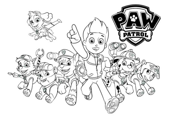 patrulha pata para colorir
