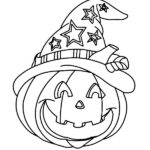 Desenho de ceifador de desenhos animados e pilha de abóboras de halloween  para colorir e imprimir