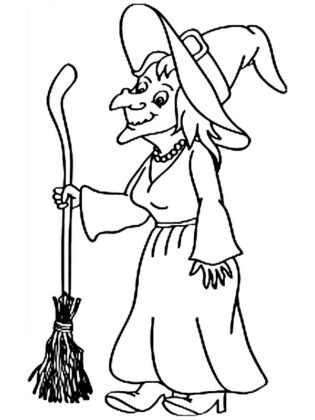 bruxa para colorir