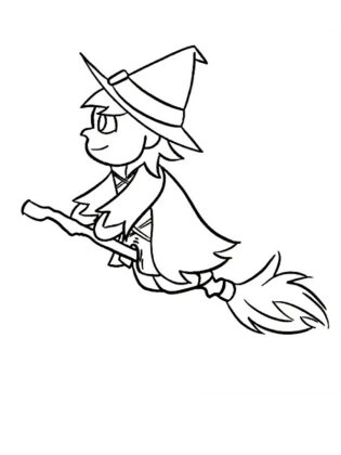 bruxa para colorir