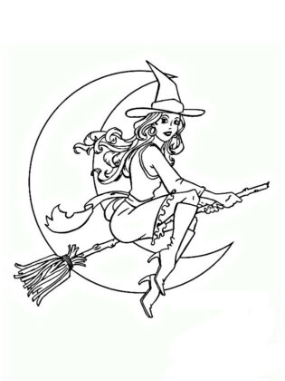 bruxa para colorir