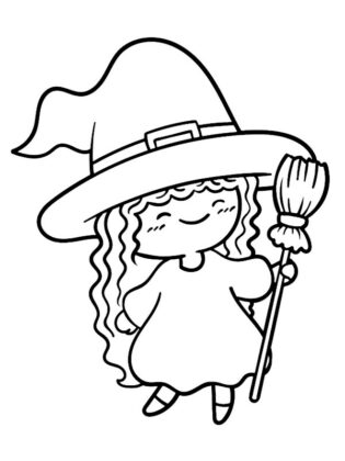 bruxa para colorir