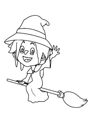 bruxa para colorir