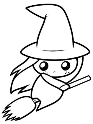 bruxa para colorir