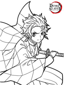 demon slayer para colorir