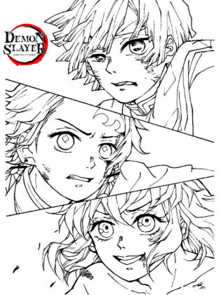 demon slayer para colorir