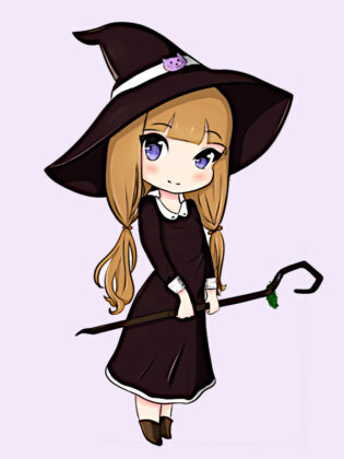 desenho de halloween bruxa