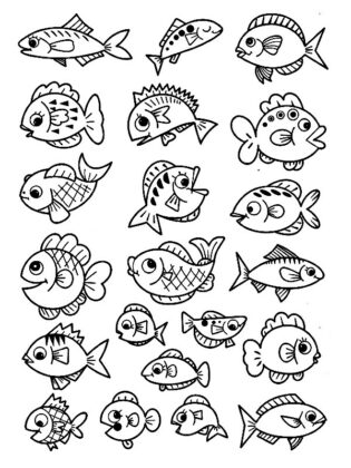 desenhos de peixes para colorir