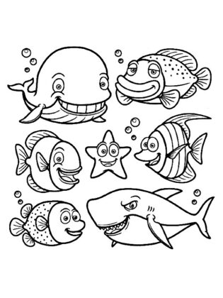 desenhos de peixes para colorir