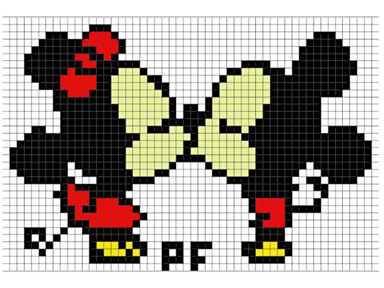 pixel art fácil da disney
