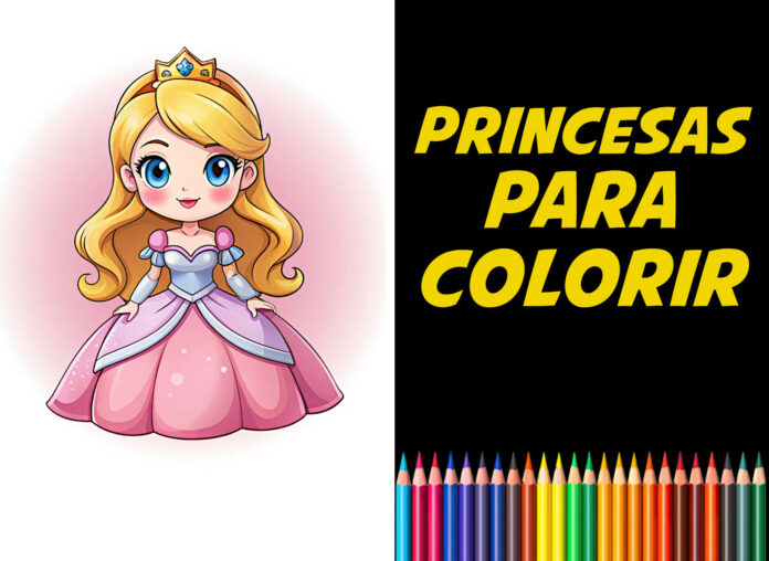 princesa para colorir