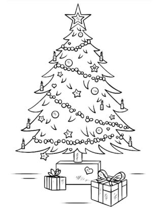 arvore de natal para colorir