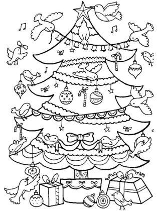 arvore de natal para colorir
