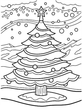 arvore de natal para colorir