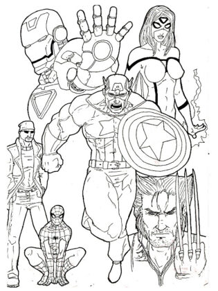 desenhos para colorir marvel