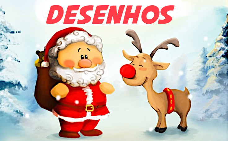 Página para colorir de natal papai noel e renas para colorir