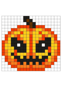 abobora de halloween pixel art