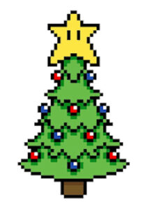 árvore de natal pixel art
