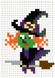 bruxa halloween pixel art