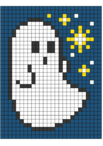 desenho pixel art halloween