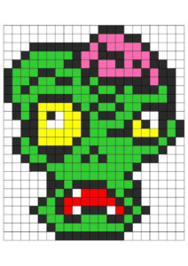 desenho pixel art halloween