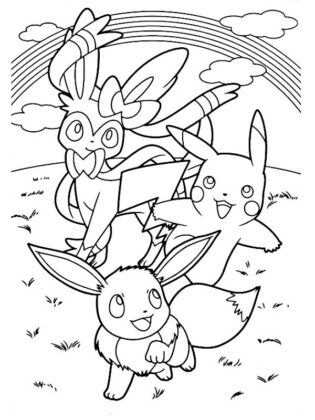 evoluções do eevee para colorir