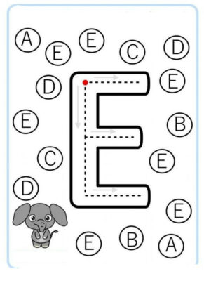 letras e para colorir
