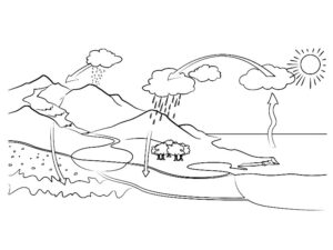 desenho do ciclo da água