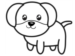 cachorro kawaii para colorir