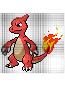 desenho quadriculado pokemon