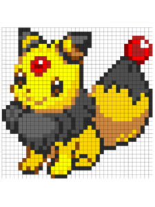 desenho quadriculado pokemon
