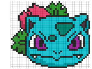 desenho quadriculado pokemon