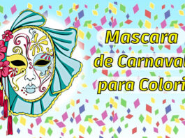 mascara de carnaval para colorir