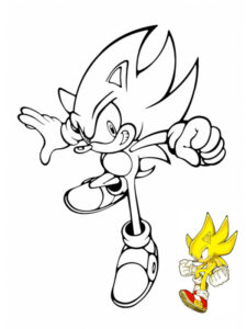 sonic amarelo para colorir