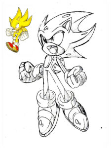 sonic amarelo para colorir