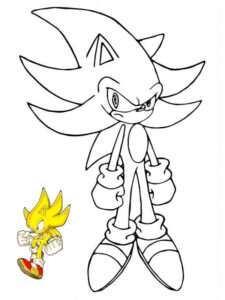 sonic amarelo para colorir