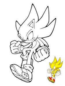 sonic amarelo para colorir