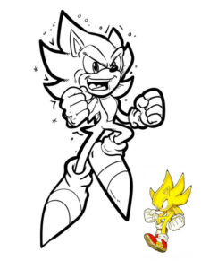 sonic amarelo para colorir