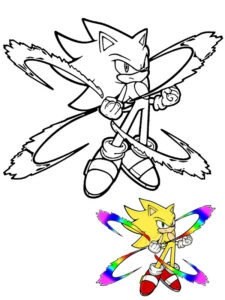 sonic amarelo para colorir