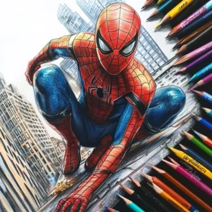 desenho colorido do homem aranha